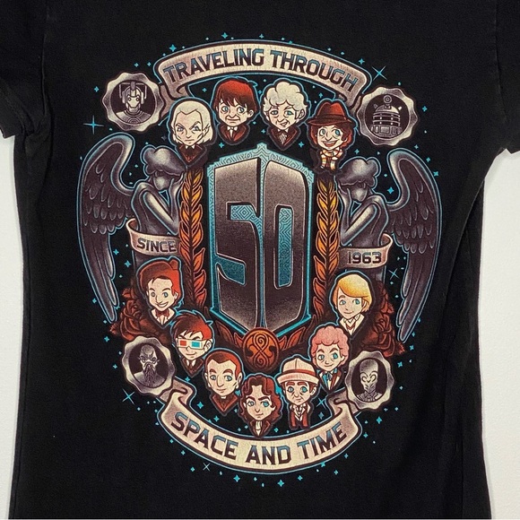 TeeFury 50th Anniversary Doctor Who Graphic Tee - Picture 3 of 5